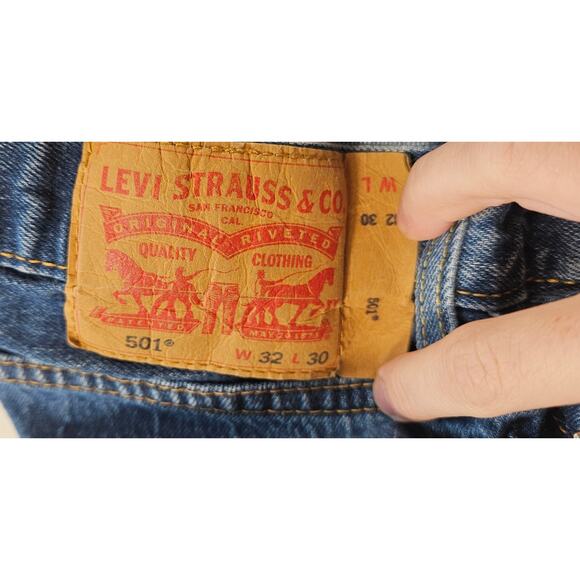 Levis modern waterless 32x30 501 EUC button fly blue jeans casual everyday ^ - Picture 5 of 9